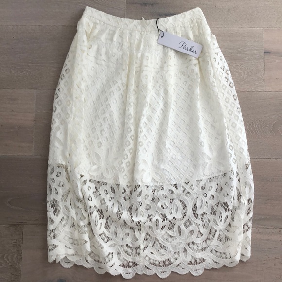 Parker white lace skirt size 4 - Picture 1 of 4